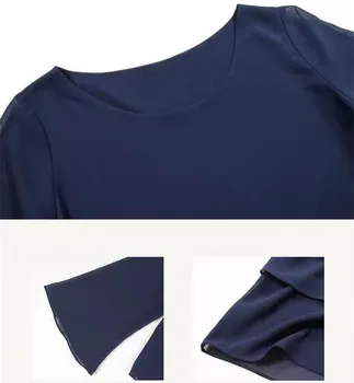 Plus velikost šifon majica 2021 Pomlad in Poletje Ženske Vrhovi in Bluzo tri četrt majico rokavi L-8XL