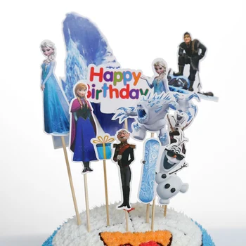 1pcs/Veliko Zamrznjene Elsa Princesa Teme Cupcake Torto Toppers Rojstni Dekor Otroci Torto Zastavo Anniversaire Torto Dobave