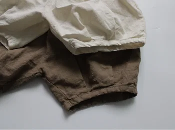 Otrok bombaž konoplja 6-točka hlače korejski odbor svoboden bombaž perilo barva luč hlače hlače za dečke
