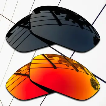 E. O. S 2 Parov Black & Ogenj Rdeče Polarizirana Zamenjava Leč za Oakley Naravnost Jakno 1999 sončna Očala