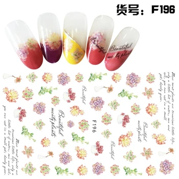 5 listov mešani design lepilo nail art okraski nalepke lepote cvet, akril manikura decals F1956789