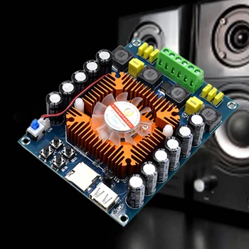 TDA7498E 160Wx2 High-Power Digitalni Stereo Audio Ojačevalnik Odbor Podpira U Disk TF Kartice z Daljinskim upravljalnikom