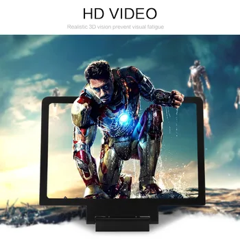 3D HD Zaslon, Stojalo Film Zaslonu Povečate Lupo mobilni telefon, Držalo za Zaščito Oči, Zložljiv Zaslon Povečavo Lupo