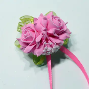 Pena Rose Cvetje, Poročne Družico Zapestje Corsage Svate Traku Zapestnica