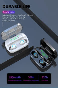 TWS 5.0 Bluetooth Slušalke IPX7 Nepremočljiva Brezžične Bluetooth Slušalke 9D Stereo Slušalke Z 3500mAh Moči Banke HIFI Čepkov