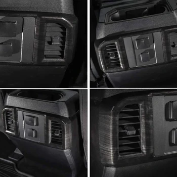 Črna Zrna Lesa ABS Zadaj klima Izhodni Prezračevalni Zajema Trim za Ford F-150 F150 2016 2017 Avto Notranje Opreme