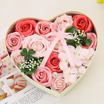 Umetni Rose Cvet Milo Šopek Srce Oblika, Cvetje Darilo Polje, Božič, Valentinovo Poroka Predlog Darila Set