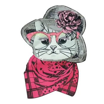 Luštna Mačka Obliž DIY Vezenega Obliži Za Oblačila Proge Na Oblačilih Aplicirano Na Oblačilo Jakno Obleko Značke