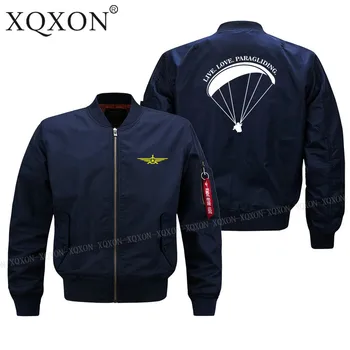 XQXON - v Živo Ljubezen Padalstvo Natisnjeni Človek Jakno Plašč Ma1 Debel, Tanek Črna Modra Zelena Vojska Vojaški Pilot Moških Bomber Jakno J620