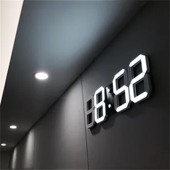 3D LED Stenska Ura Sodobno Oblikovanje Digitalnih Tabela Budilka Nočna Saat reloj de pared Pazi Za Dom Dnevna Soba Dekoracijo