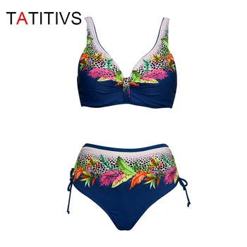 TATITIVS Cvetlični Plus Velikost Bikini Veliki Pokal Push Up Kopalke Bikini Komplet Nove Poletne Ženske Kopalke Plaži kopalke Biquini