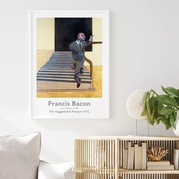 Francis Bacon Razstava Plakat Številke Umetniški Portret Tiskanja Platno Surrealist Dnevni Sobi Doma Wall Art Dekor Vtis Slikarstvo