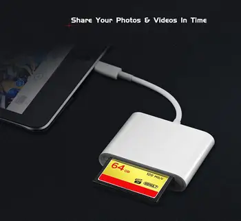 3 V 1 Adapter PRIM TF Card Reader Prenosni OTG Kabel Adapter Kit Pribor za IPad, IPhone IOS Sistem SD Kartico Telefona Dodatki