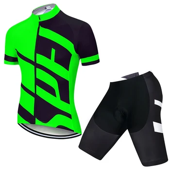 Fluorescentno zeleno 2021 Kolesarski Dres Pro Team Oblačila Kolesa Bib Hlače MOŠKI Set Ropa Ciclismo Poletni Quick-Dry hlače z Oprsnikom 19D Gel