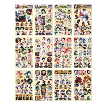 12 Kos/paket Risanka Japonski Anime Moj Junak Univerzami Nalepke Igrača Številke DIY Self Lepilo za Ročno Trganje Papirja Nalepke, Igrače, Darila