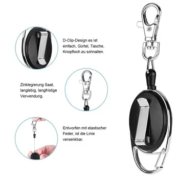 Novo 2Pcs Zložljive Keychain z Kolutu Posnetek ABS Plastično Značko Držalo za ključe z Pull Pasom