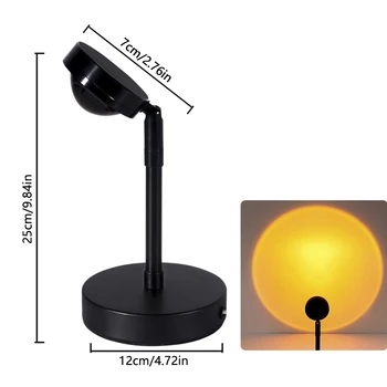 Sončni zahod Projekcija Nočne Luči Živo Ozadje Kot Galaxy Projektor Vzdušje USB Mavrica Lučka Spalnica Dekoracijo