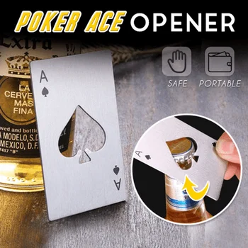 Prenosni Poker ACE Pivo Steklenica Odpirač iz Nerjavečega Jekla, Vino, Soda Odpirač Bar Kuhinja Orodje