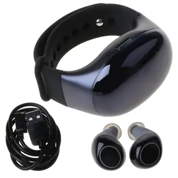 HM50 TWS 2 V 1 Bluetooth 5.0 Brezžične Slušalke Šport Prostoročno Čepkov Slušalke z Smart Manšeta Watch Zapestnica