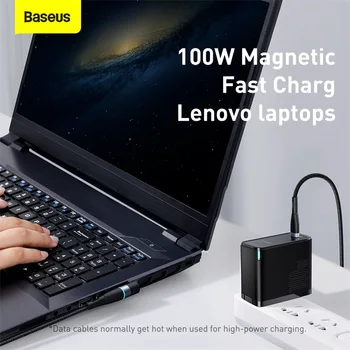 Baseus 100W Magnetni Kabel USB Tip C, DC Napajalni Kabel Za Lenovo ThinkPad, ideapad Prenosni računalniki Prenosni USB C Hitro Polnjenje DC Žice