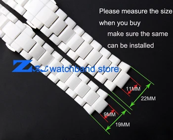 Konveksna usta keramični watchband 19 mm 22 mm zapestnica band za AR1421 AR1425 AR1426 AR1429 AR1456 AR1472 watch trak