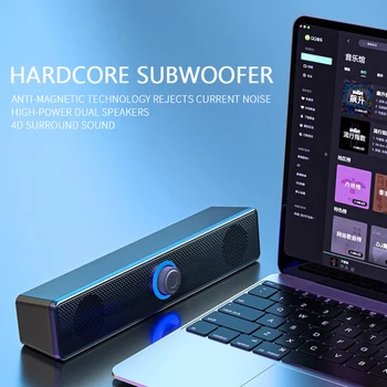 Hitra Dostava USB Žična Bluetooth, združljivega Zvočnika Doma 3D Bas Stereo Surround Soundbar Subwoofer Zvočniki Za Domači RAČUNALNIK