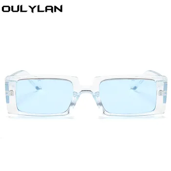 Oulylan Moda Pravokotnik sončna Očala Moške blagovne Znamke Design Ženske sončna očala Očala Retro Eyglasses Ženski Črni gafas de sol UV400