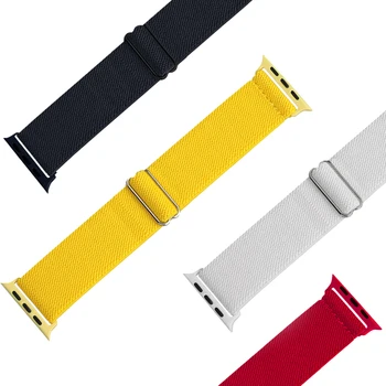 Stretchy Najlon Solo Zanke Traku za Apple Watch Band 44 42mm 40 mm 38 mm za iwatch Zapestnico, Series 6 Se 5 4 3 2 1 Watchband