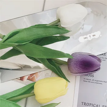 10PCS/22 barv Tulipanov Umetne Rože Pravi Dotik Umetno Šopek Ponaredek Cvet za Poročna Dekoracija, Cvetje Doma Garen Deco