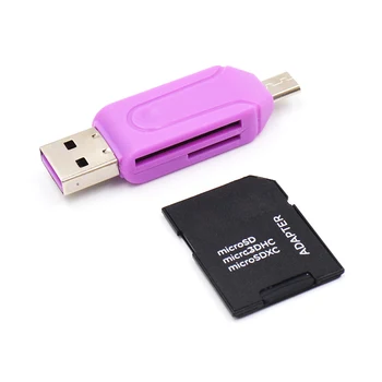 2021 USB 2-v-1 OTG Micro SD TF Card Reader Tok High Speed Pomnilnik kartica SD Card Reader Smart Card Reader Za Prenosnik Dodatki