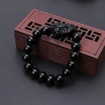 Vroče Feng Shui Obsidian Kamen Bogastvo Pi Xiu Zapestnica Pritegnete Bogastvo in srečno Lepe Zapestnica