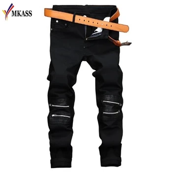 2020 Nove Jesensko Zimske Moške Hip Hop Denim Jeans Hlače motorno kolo, Design, Moda Plus Velikost Zadrgo Priložnostne Masculina Moške Jeans