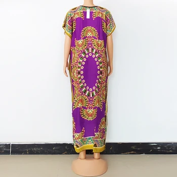 Afriške Obleke za Ženske Boubou Haljo Femme Dashiki Vezene Tiskanja V Vratu tam kaftan Obleko Plus Velikost Oblačila z Šal