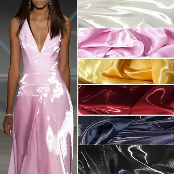 Kristalno Saten Tkanine Sijoče Sijajni Svetlobno Odsevna Tkanina za Windbreaker Suknji,Modni Oblikovalec Tkanine za Pol Metra