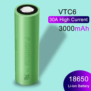 JOUYM VTC6 18650 Baterijo 3000mAh 3,7 V 30A High Current Odvajanje Li-Ion Baterije za ponovno Polnjenje za US18650VTC6 Svetilka