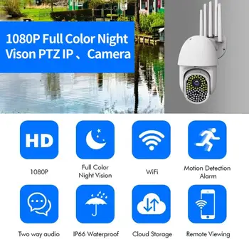 360° HD 1080P Brezžični WIFI Spletna Kamera 82 LED Spletna kamera Vgrajen Mikrofon Home Security Monitor V380 APP Remote Control