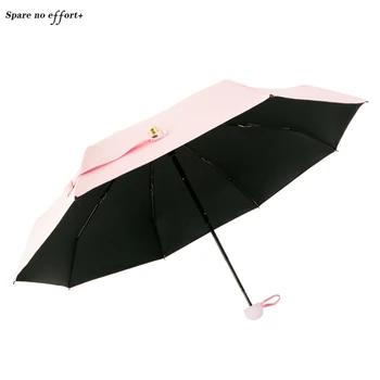 Pet-holding ne dežnik za zaščito pred soncem in UV zložljiv dežnik ženski dežnik dež dvojno rabo kapsula kompakten prenosni žep