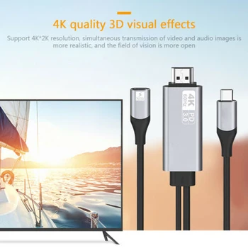 USB-C HDMI 4K 60Hz Tip C za HDTV HDMI Kabel AV Tok Strele 3 Za MacBook Pro Samsung Galaxy S10 S8 S9 Telefon Huawei