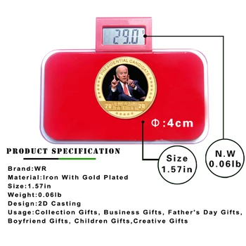 WR Joe Biden pozlačeni Zbirateljski Kovanec z Kovanec Primeru ZDA Izziv Kovancev Ameriki Original Kovanec Medaljo Darilni Set za Moške
