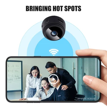 1080P HD Mini IP WIFI kamera Kamera Brezžična WiFi Home Security DVR Night Vision Kamere, ki Podpira Android, IOS 150° širokokotni