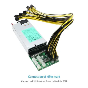 6 Kos 6 Pin PCI-e 8 Pin (6 + 2) PCI-E (Moški-Moški) GPU Napajalni Kabel 50 cm Za Grafične Kartice Rudarstvo Strežnik Odbor