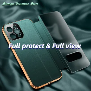 Luksuzni zrnasto usnje Primeru Telefon Za iPhone 11 12 Pro Max Pokrovček, poslovne Primere, za iPhone 12pro Anti-padec popolno zaščito