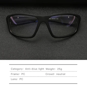 Anti-modra Očala Zaščito Kvadratnih Optični Recept Kratkovidnost Računalnik Očal Okvir Ženske Moški Anti Modra Šport Očala Goggle