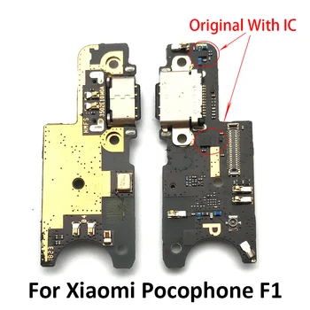 Original Za Xiaomi Pocophone Poco F1 Polnjenje prek kabla USB Priključek Odbor Vrata Dock Z Mikrofonom Flex Kabel