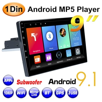 1 DIN Android 9.1 Avto Multimedijski Predvajalnik, Avto Stereo Radio 9 Inch Nastavljiv Obrnite na Zaslonu FM, GPS Navigacija MP5 Predvajalnik