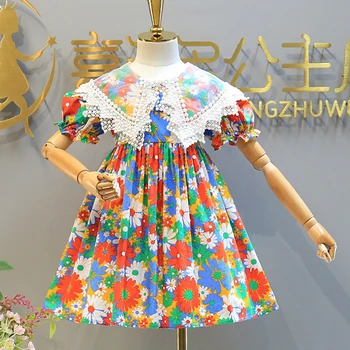 2021 Novega Malčka Dekleta Obleko Cvet Tiskanja Poletnih Oblačil Dekleta Priložnostne Obleko Oblačila Za Malčke Otroci Obleko