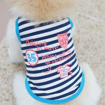 Bombaž Poletje Chihuahua Telovnik Ljubljenčka Psa Oblačila Za Majhne Pse Hišni Ljubljenčki Oblačila Yorkshire Prugasta Tshirt Pug Kostum Ropa Par Perros