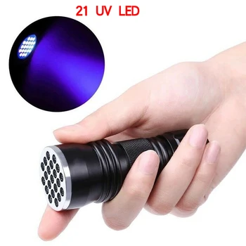 Mini Blacklight Nevidno Črnilo Marker 21LED 12LED UV ultravijolična LED Svetilko, Baklo Luči 3xAAA Baterije, ki napaja