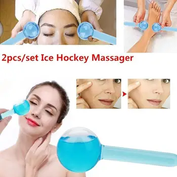 Kristalno Hokej Na Ledu Energije Lepoto Kristalno Kroglo Hlajenje Ledu Globusi Vodni Val Obraz In Oči Masaža Za Nego Kože