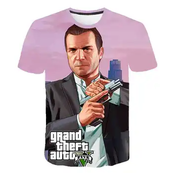 Grand Theft Auto Igro GTA 5 Fantovske obleke Poletje 3D Majice Kul Otroci TShirt Pisane Natisni T-shirt v Tee Smešno oblačila